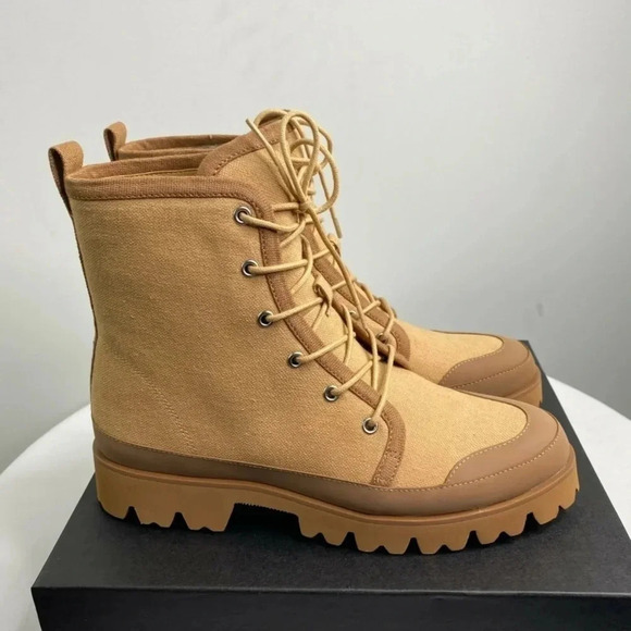 NEW J CREW Gwen canvas lace-up lug-sole boots 8 - Picture 8 of 15